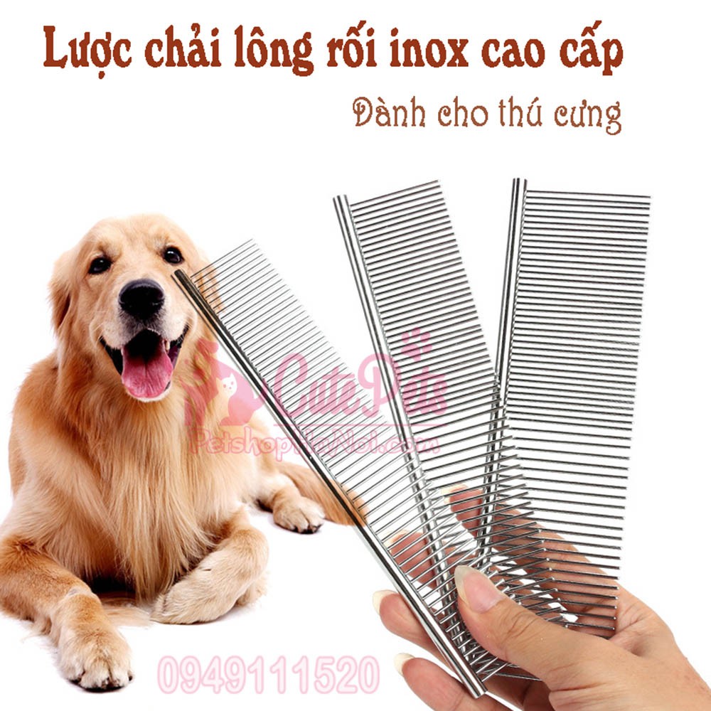 Lược chải lông rối inox cao cấp Dành cho thú cưng - CutePets Phụ kiện chó mèo Pet shop Hà Nội