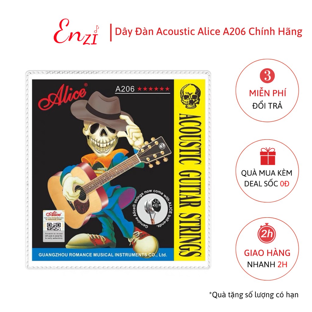 Dây đàn guitar acoustic Alice A206 size SL cỡ 11 sản phẩm chính hãng Enzi