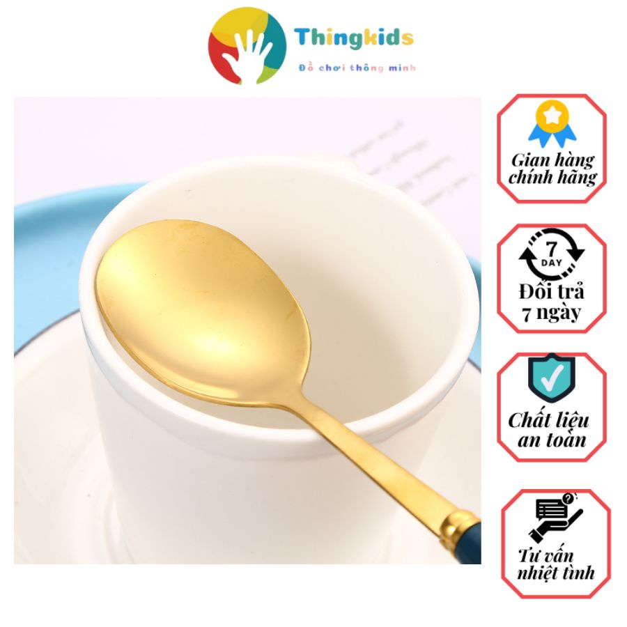 Thìa cafe, muỗng cà phê cán gỗ inox tiện lợi siêu bền