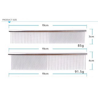 LƯỢC INOX CHẢI LÔNG CHO THÚ CƯNG CHÓ MÈO Dài 19cm Chất liệu inox cao cấp - Pet shop Uytinpro