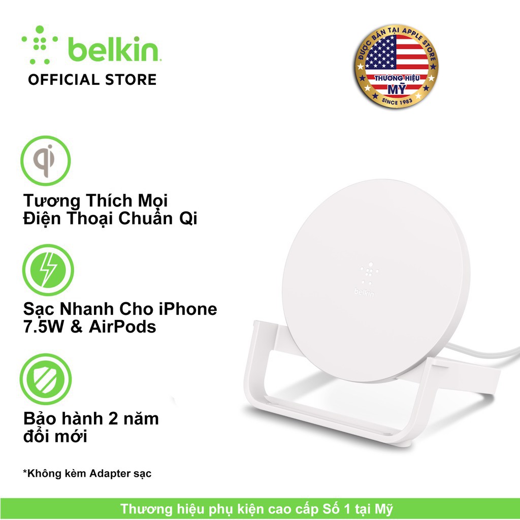 Đế sạc không dây Belkin BOOST↑UP™ 10W chuẩn Qi F7U108btBLK