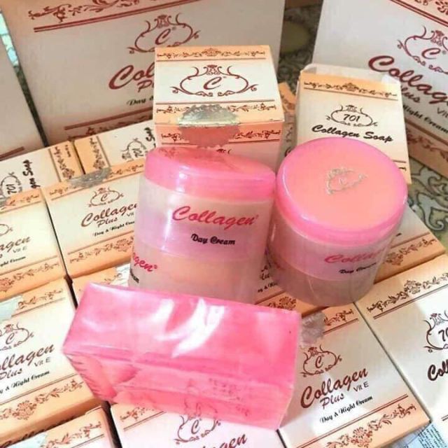 SET Kem collagen Plus vit E Ngày và Đêm (Tặng kèm xà phòng)