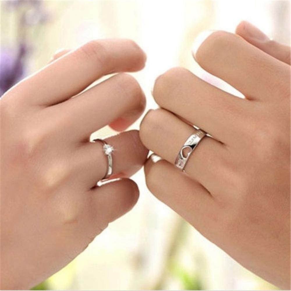 Nhẫn cặp đôi đính kim cương nhân tạo