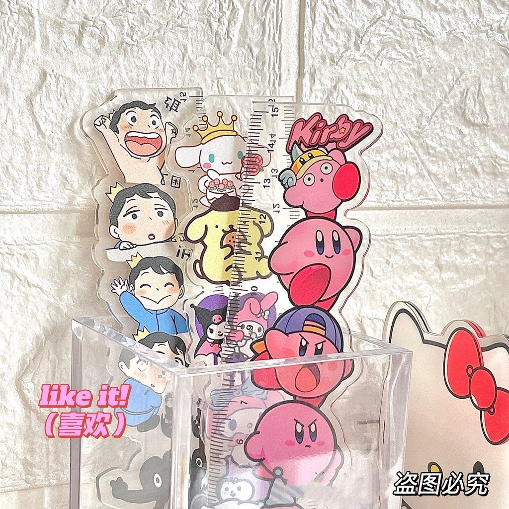 Thước Đo Bằng Acrylic Trong Suốt Họa Tiết Mèo Hello Kitty Phong Cách Nhật Bản