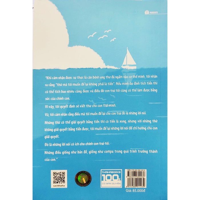 Sách - Gửi con trai bố - Những điều quan trọng mà người cha bị ung thư muốn nói với con trai 2 tuổi