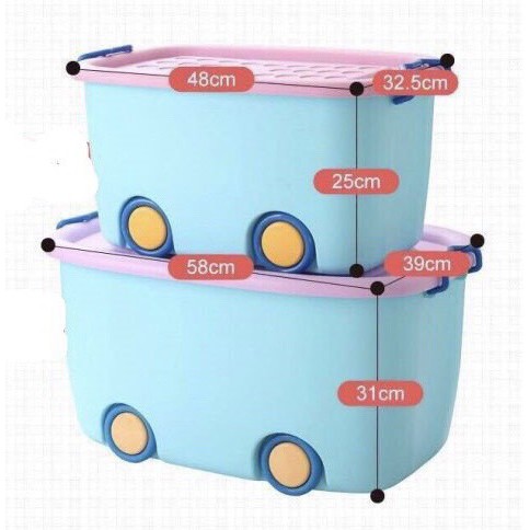 Thùng đựng đồ chơi cho bé có bánh xe tiện dụng Size M-L