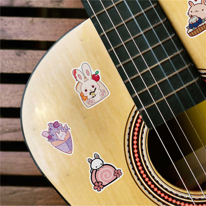 Set 50 Miếng Dán Hình Thỏ Xinh Xắn Dùng Để Trang Trí