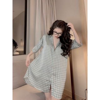 đầm sơ mi lụa latin
