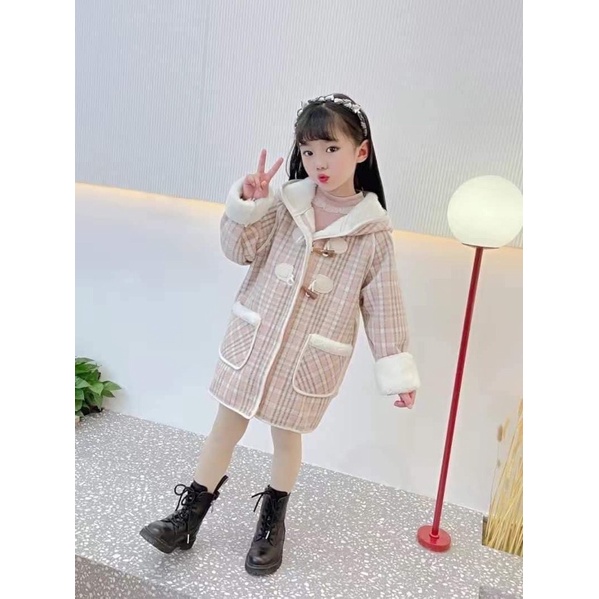 Áo khoác dạ lót lông Kid hàng Qccc
