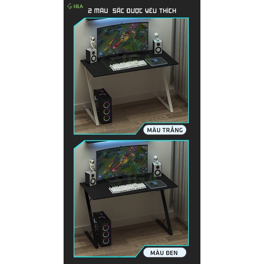 Bàn gaming chữ Z làm việc mặt gỗ thiết kế cá tính decor phòng game, chắc chắn bền bỉ để PC máy tính cây- GM57