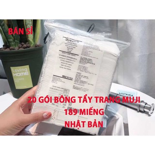 Bông tẩy trang Muji 20 túi loại 189 miếng