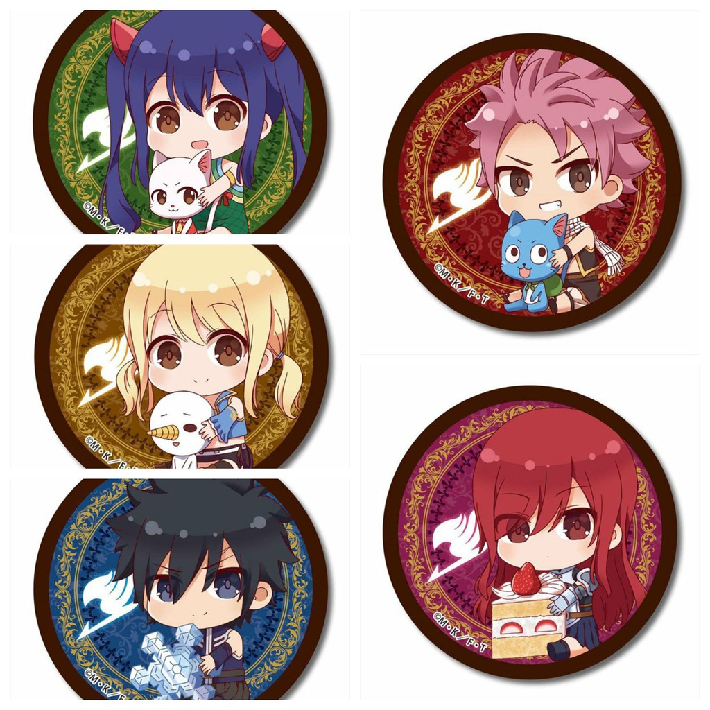 Huy hiệu cài áo IN HÌNH Fairy tail Hội pháp sư anime chibi dễ thương tiện lợi mẫu 1