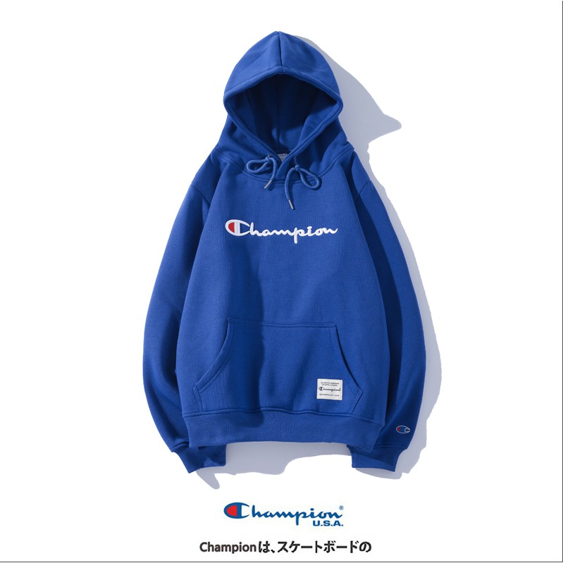 Áo Hoodie Tay Dài Thêu Chữ Champion Thời Trang Phong Cách Trẻ Trung