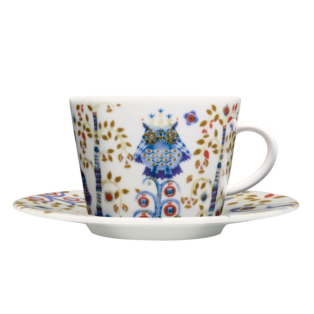 Tách sứ uống trà Taika Iittala 200ml Phần Lan, họa tiết Bắc Âu trắng