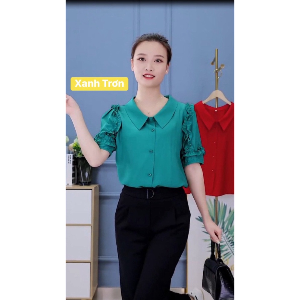 Áo Sơ Mi Nữ tay bồng, Áo kiểu nữ công sở thời trang chất vải đẹp không nhăn thoáng mát