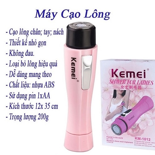 [HOT] Máy cạo lông nách mini Kemei, máy cạo lông đa năng cạo sạch lông nách, lông tay, lông chân