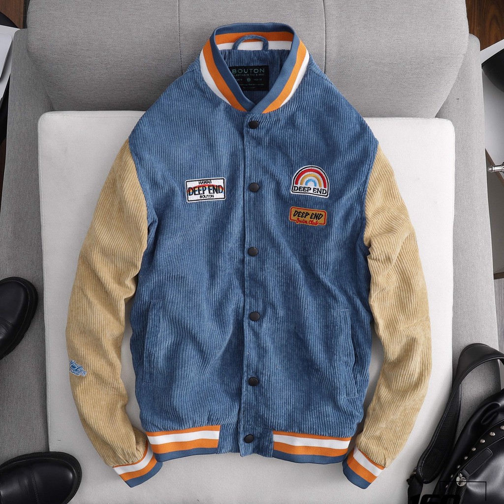 Áo Khoác Bomber Nam Nhung Dạng Nút, Áo Khoác Bóng Chày Nam Nhung BOUTON AKBO0008 160STORE | BigBuy360 - bigbuy360.vn