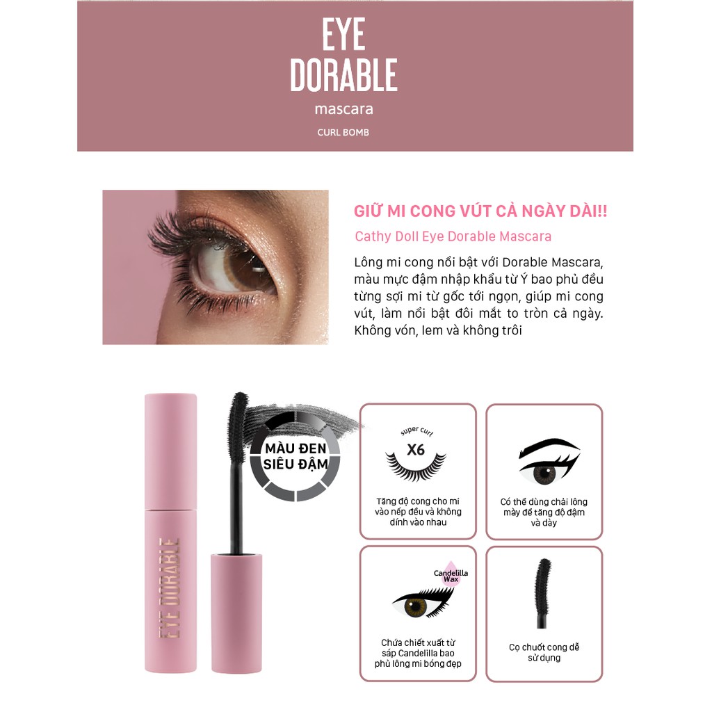 Mascara cong mi Cathy Doll Eye Dorable Mascara 9g