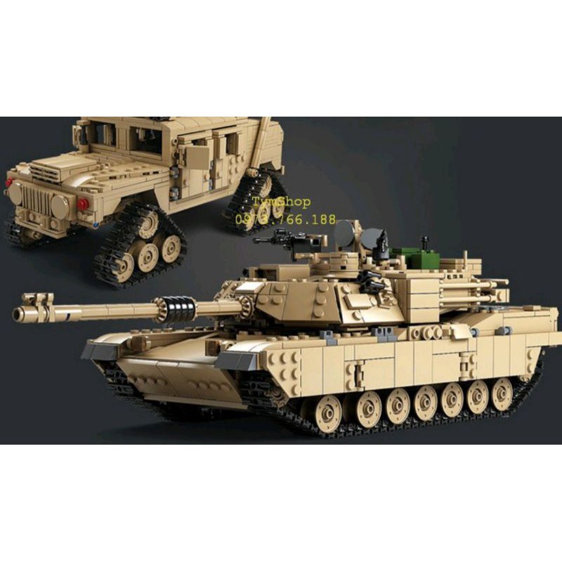 KY10000 Lego Military Army M1A2 Abrams Mbt ) lắp ráp Xe Tăng Chủ Lực Biến Hình X