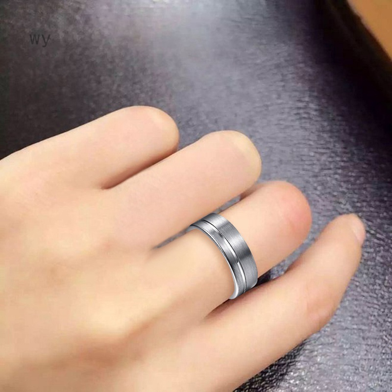 Nhẫn Hợp Kim Bạc Matte 8mm Cho Nam