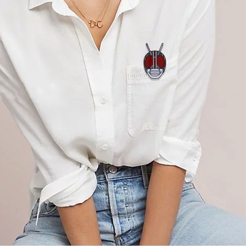 Ghim cài áo QIHE JEWELRY thiết kế hình nhân vật hoạt hình kamen rider đẹp mắt