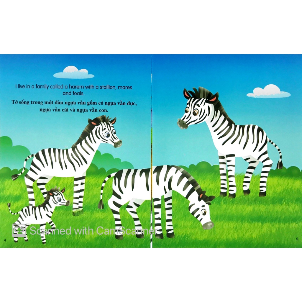 Sách - Những Câu Chuyện Về Thế Giới Động Vật - Tớ Là Một Chú Ngựa Vằn - I Am A Zebra (Song Ngữ Anh-Việt)