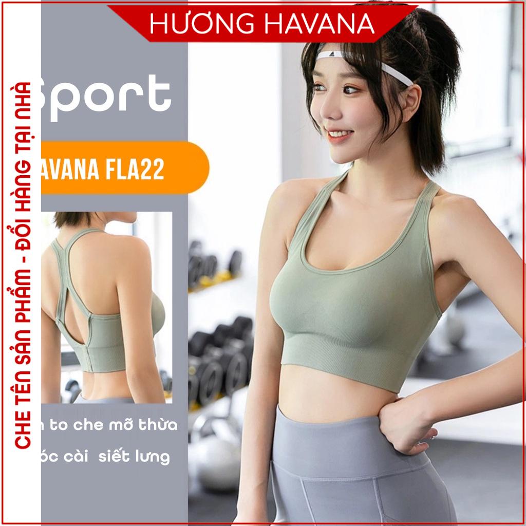 Áo bra thể thao gym, yoga có móc cài bản to giấu mỡ thừa - áo ngực havana FLA22