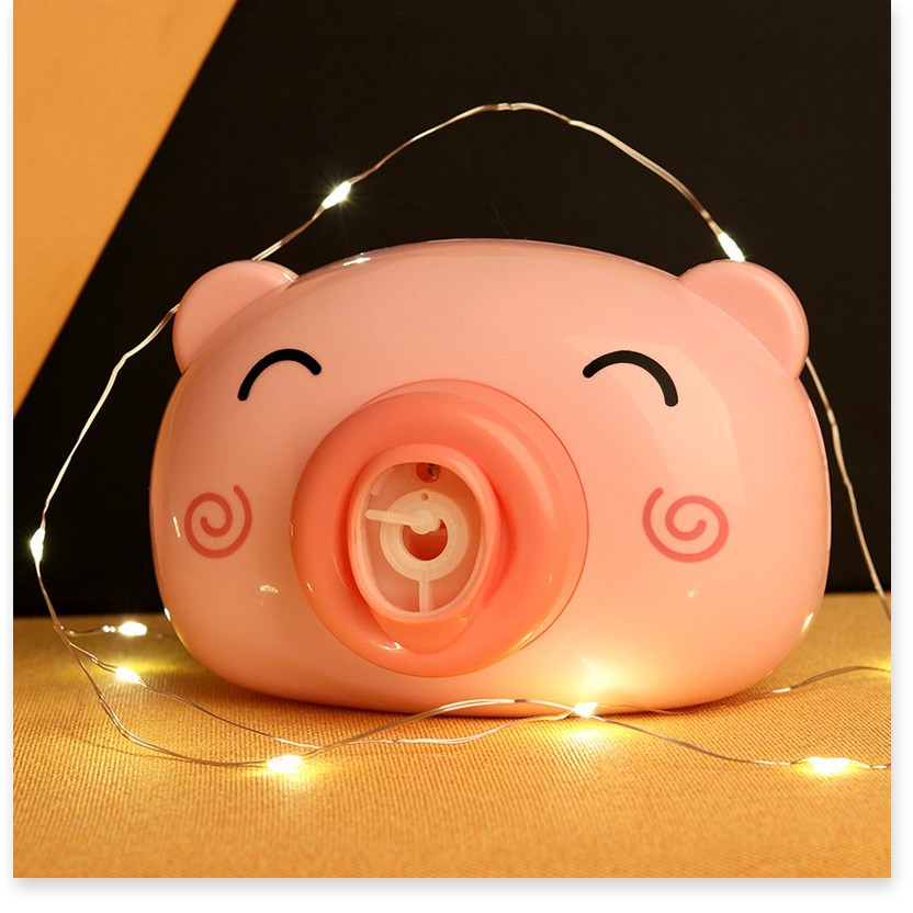 Máy ảnh thổi bong bóng Đồ chơi tự động có nhạc hình chú heo hồng đáng yêu cho bé