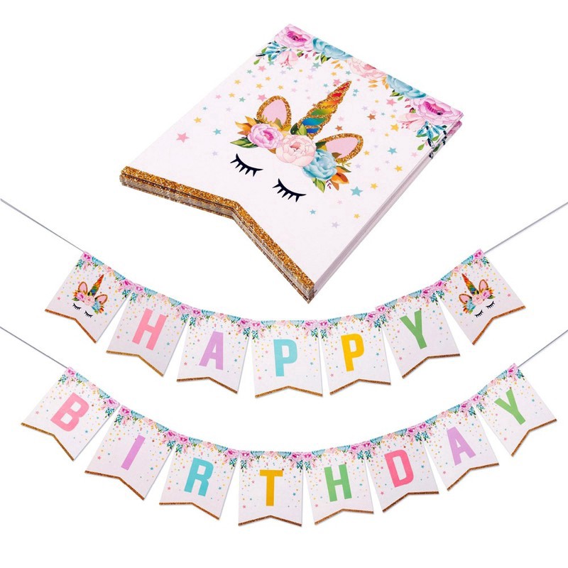 1 Bộ Cờ Happy Birthday Lấp Lánh Trang Trí Tiệc