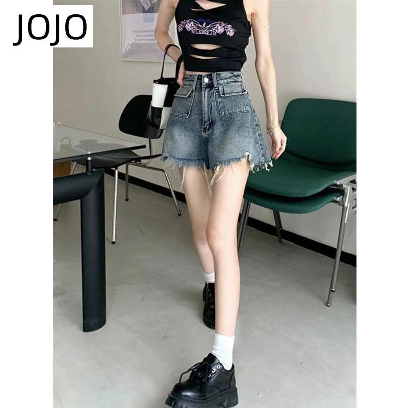 Quần Short Denim Chữ a Lưng Cao Ống Rộng Thời Trang Mùa Hè Dành Cho Nữ