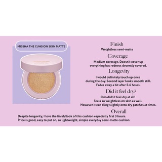 Mbc phấn nước m03 the cushion missha skin matte spf50+ pa++++