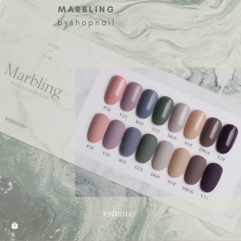 [Estemio] Sơn gel oxygen cao cấp Hàn Quốc tone mùa thu 2021 tách lẻ collection Marbling (1pcs)