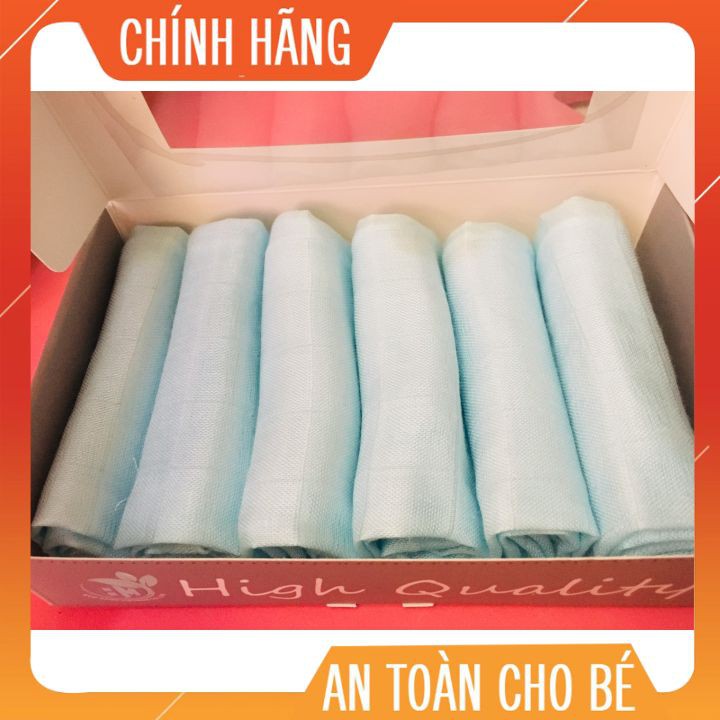 [ SALE SOCK ] Khăn sữa sợi tre 100% cao cấp HMNATURE - Hộp 6 Chiếc - HÀNG CHÍNH HÃNG