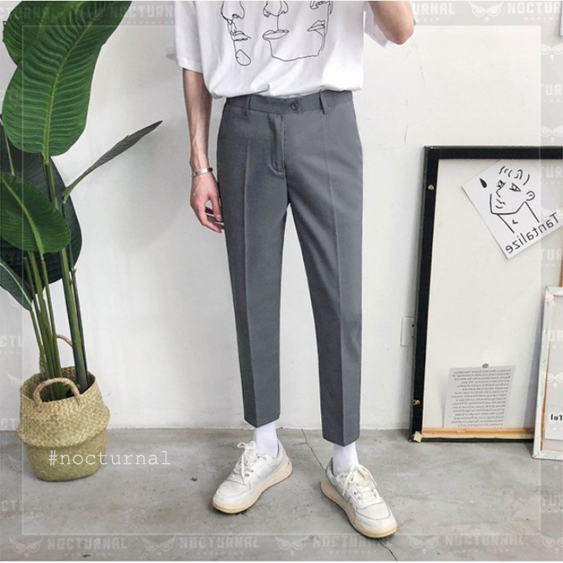 QUẦN BAGGY ÂU UNISEX NOCTURNAL Nam Nữ Cặp Đôi Unisex Phong Cách Dạo Phố Sài Gòn Ulzzang 2021 (3 màu: Đen, Kem, Xám)