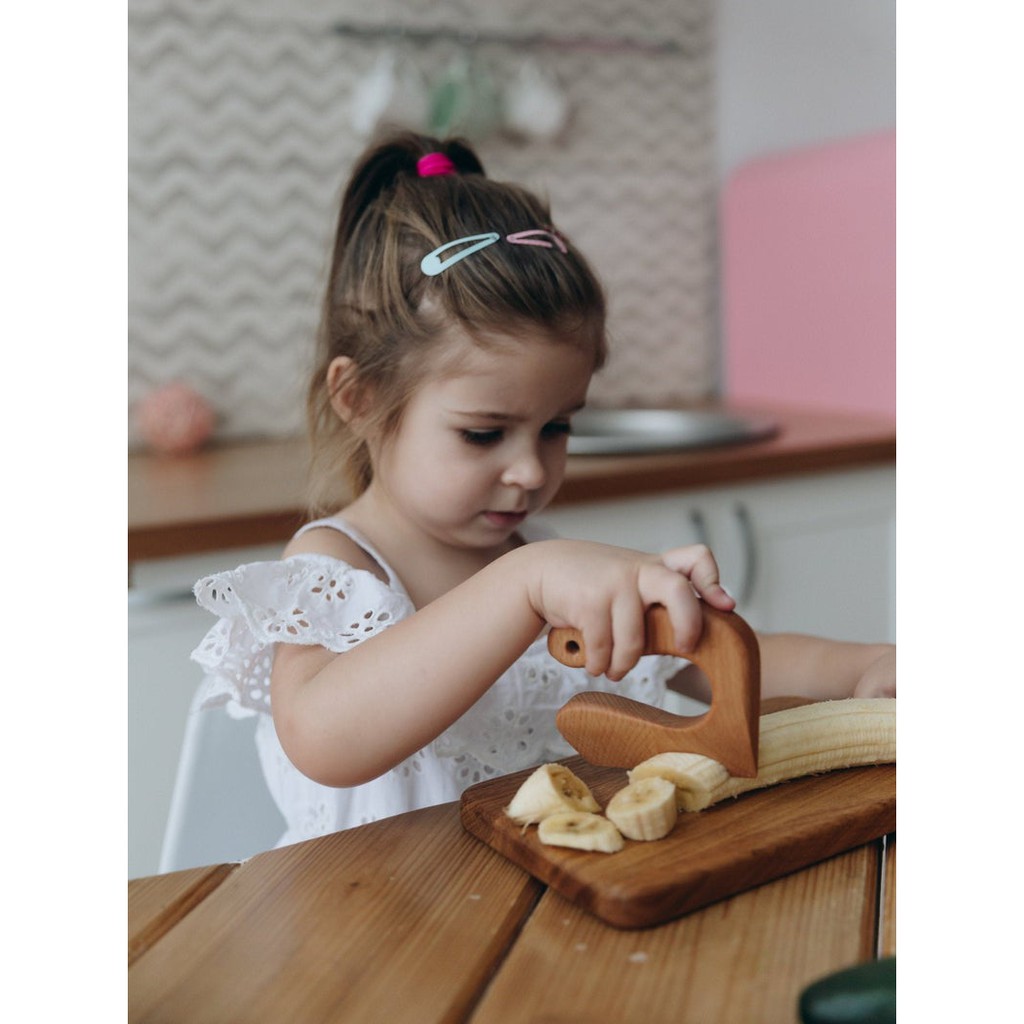 Dao tập cắt cho bé, Dao thớt gỗ tập cắt cho trẻ em SONO Montessori