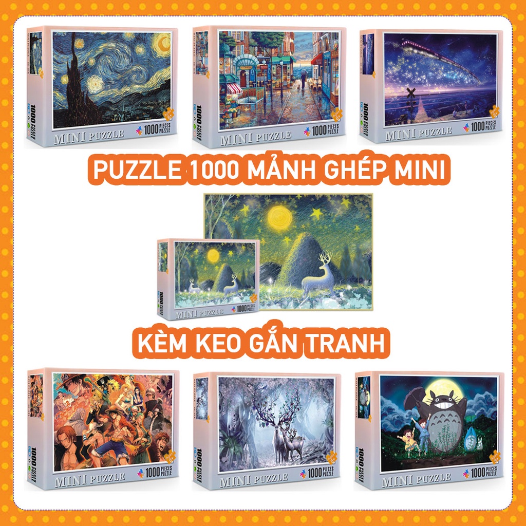 Tranh Ghép 1000 Mảnh Giấy Mini/Jigsaw Puzzle/Tranh Xếp Hình Cho Bé Từ 7 Tuổi/Tranh Nhiều Chủ Đề/Tranh Phát Triển Tư Duy