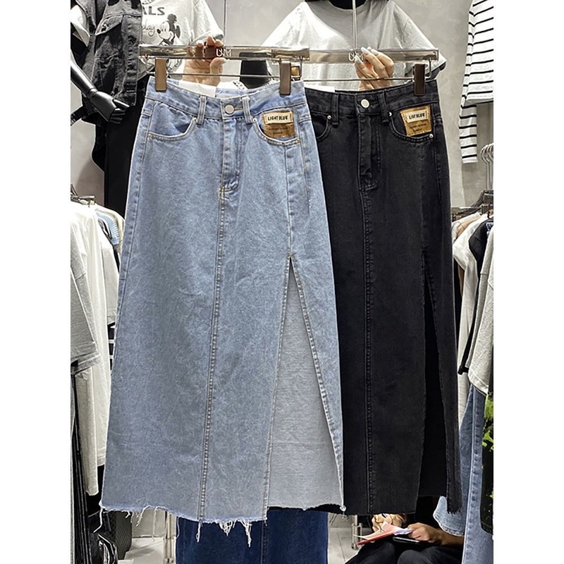 Chân váy jean Dáng Chữ A Lưng Cao Thiết Kế Mới Thời Trang Mùa Hè Cho Nữ
