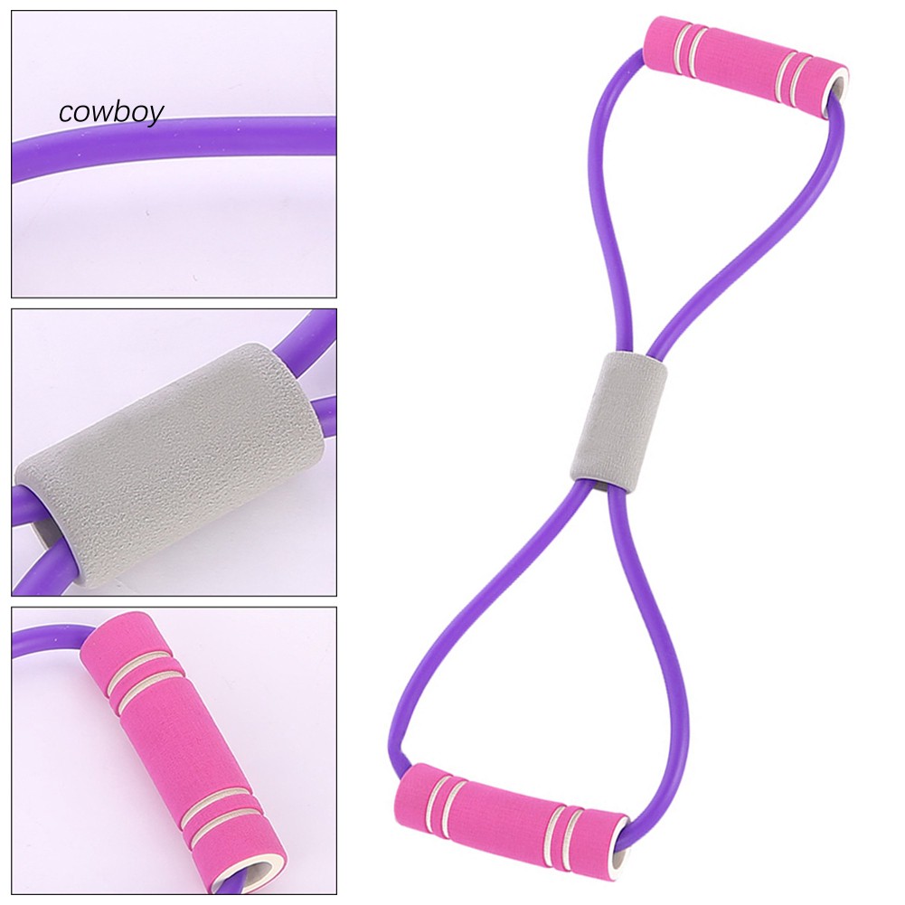 COW_8-Shape Gym Workout Yoga Exercise Resistance Rope Loop Bands Train Fitness Tool