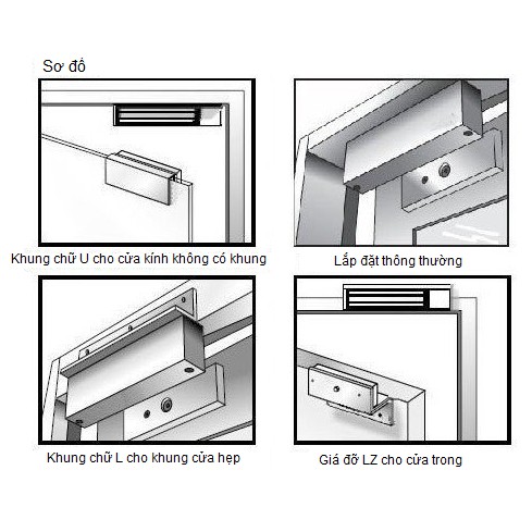 Giá đỡ chữ L và ZL dùng cho khóa hút điện từ