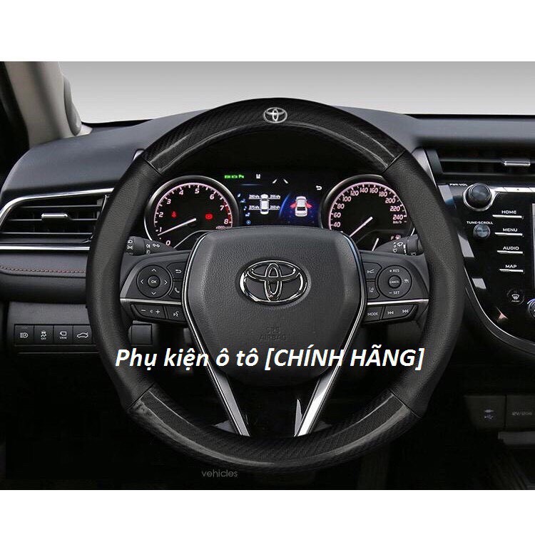 Bọc vô lăng Cacbon có Logo xe hơi, chống trơn trượt - Logo Hyundai