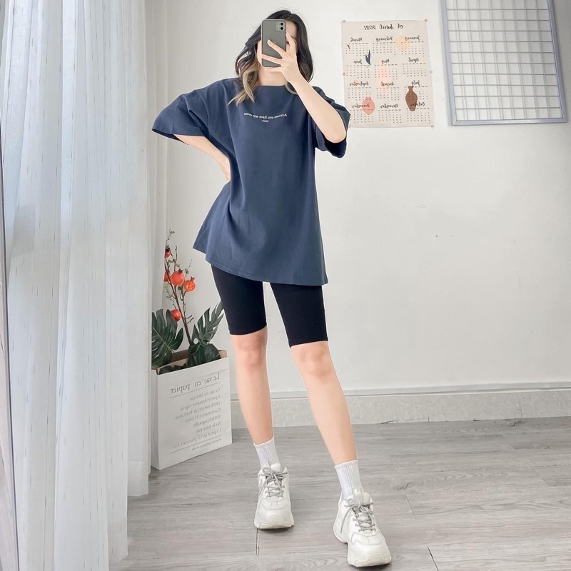 Quần legging lửng nữ trên gối bigsize co giãn bó ôm body dáng quần legging ngố thái nâng mông cạp cao vải cotton dày gym