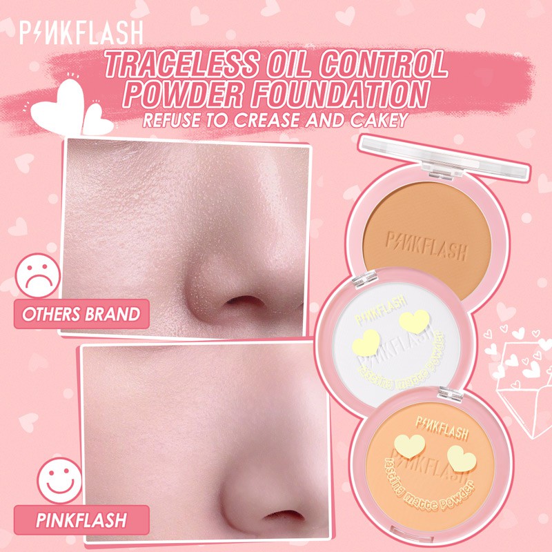 Phấn Phủ Dạng Nén PINKFLASH Hỗ Trợ Kiềm Dầu Lâu Trôi 8 Giờ
