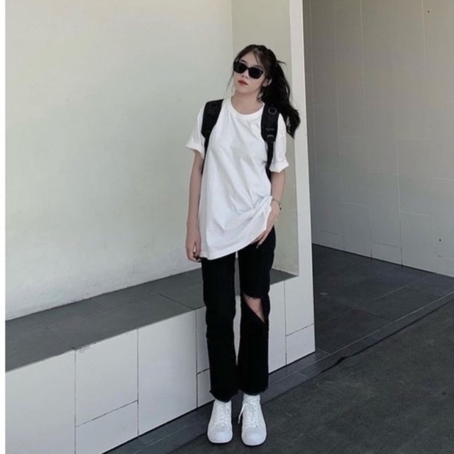 ÁO THUN TRƠN TRẮNG ĐEN / COTTON MỸ