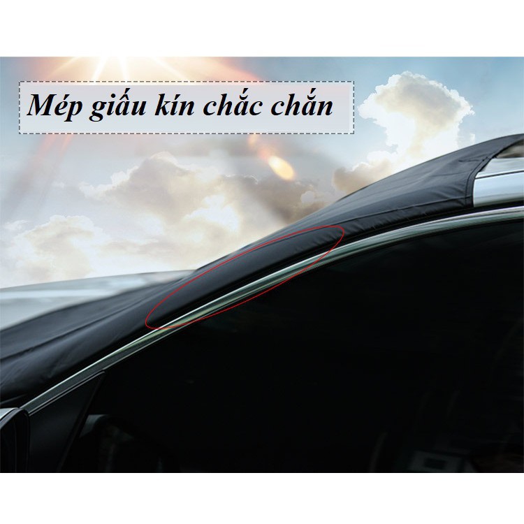 Tấm vải bạt chắn kính lái ô tô cách nhiệt cao cấp 2 mặt