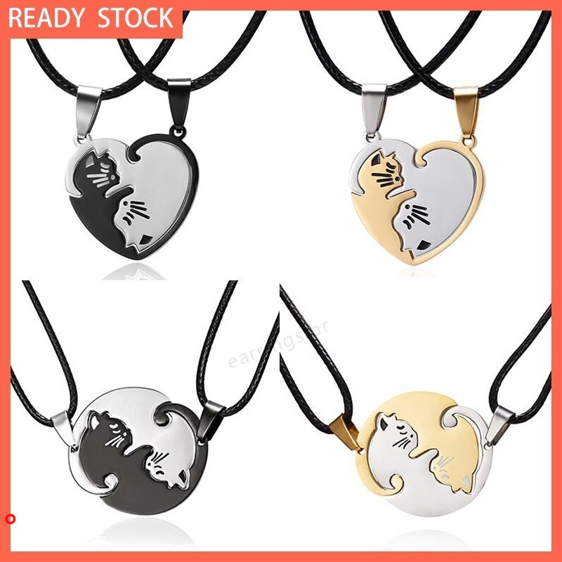 Dây chuyền thép không gỉ màu trắng đen cao cấp dành cho cặp đôi