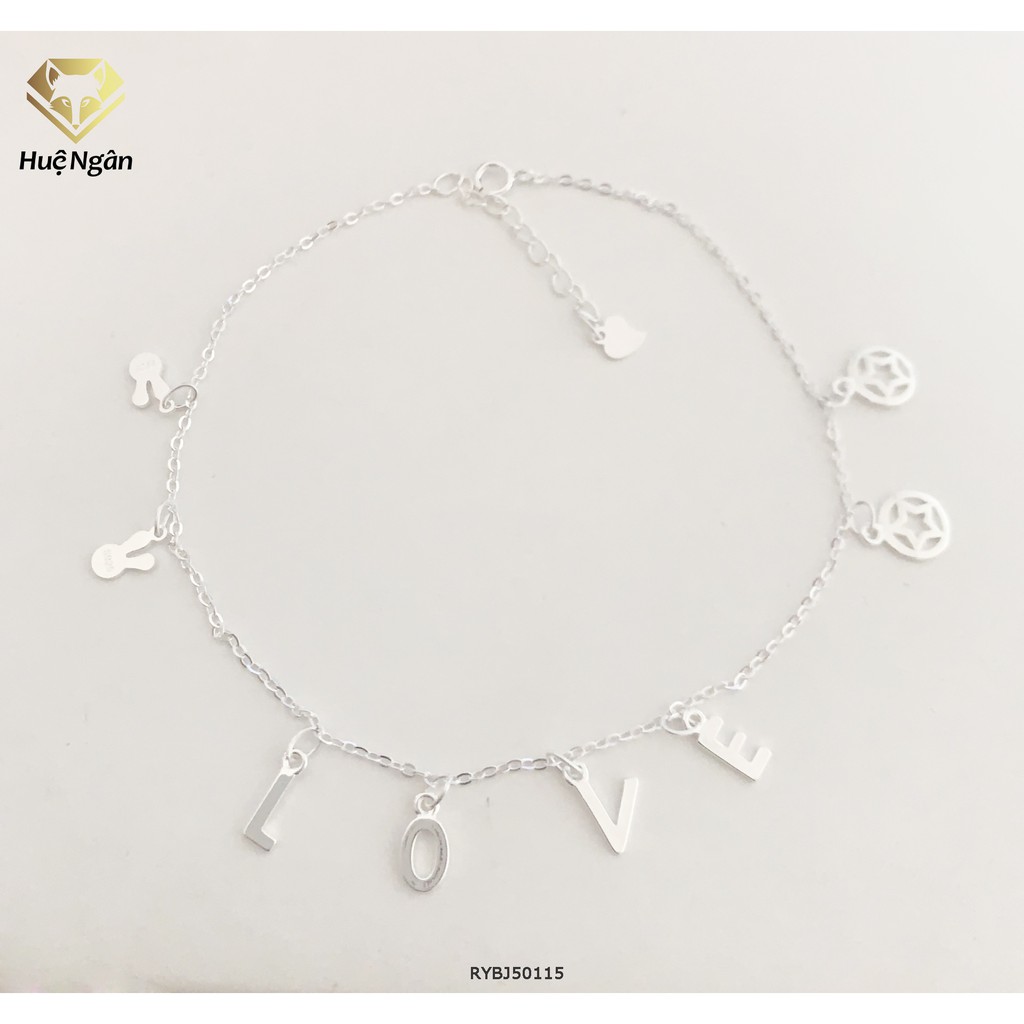 Lắc chân bạc Ý 925 Huệ Ngân - Love and Star RYBJ50115