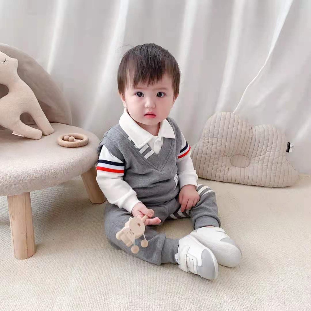 Bộ Công Tử cho bé trai, sét quần áo phông nỉ Cho Bé Trai từ 8 đến 20 kg