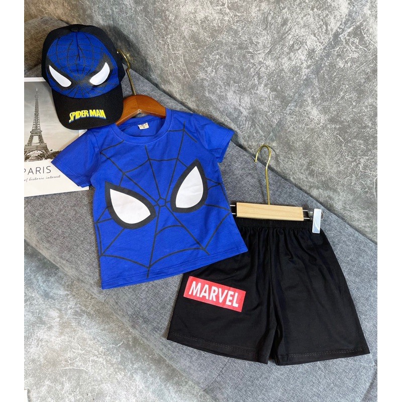 Bộ quần áo siêu nhân nhện năng động kèm mũ cho bé trai
