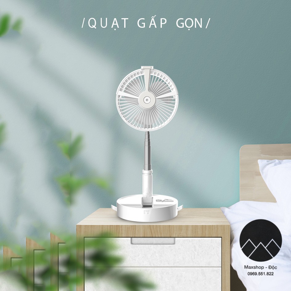 Quạt mini tích điện để bàn gấp gọn tiện dụng 3 cấp độ thời gian sử dụng tới 6 tiếng | BigBuy360 - bigbuy360.vn