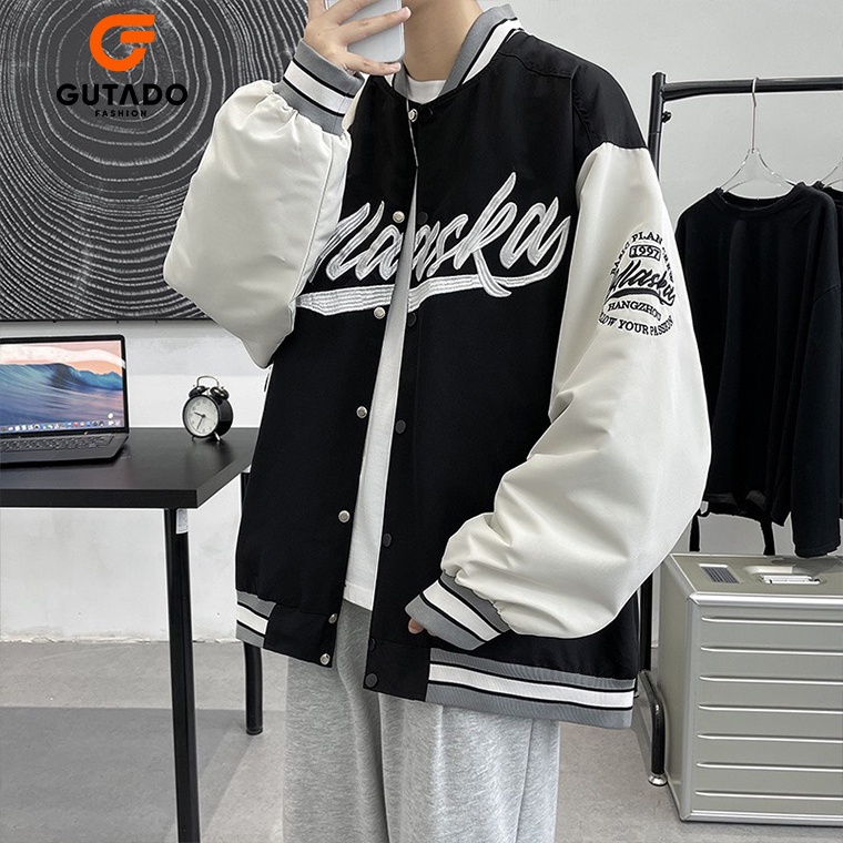 Áo khoác bomber chất dù form rộng Alaska Gutado thời trang nam nữ unisex phong cách Hàn quốc